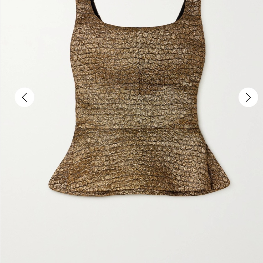 Gold Liberowe peplum jacquard top